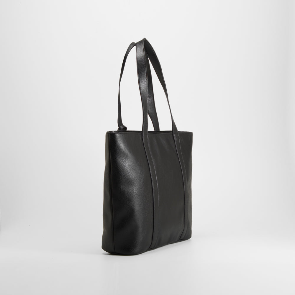 Bolso shopper asa larga colgante negro PICCOLA PIU