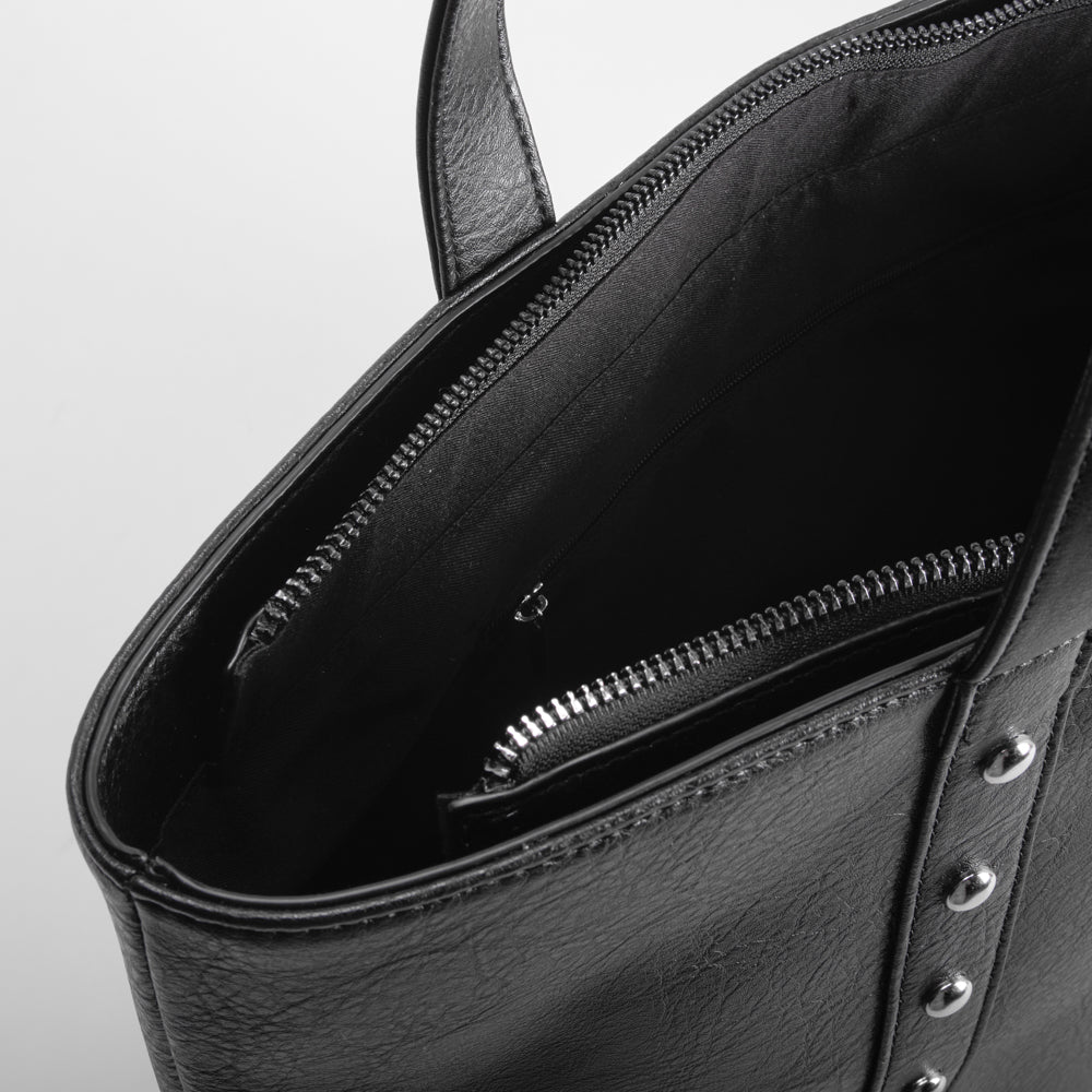 Bolso shopper asa larga colgante negro PICCOLA PIU