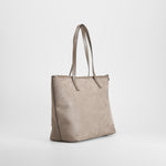 Bolso shopper efecto ante asas marrón PICCOLA PIU