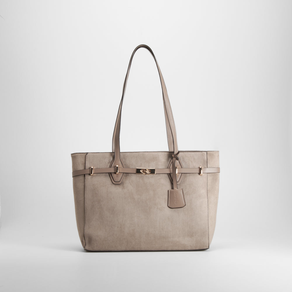 Bolso shopper asas largas beige PICCOLA PIU
