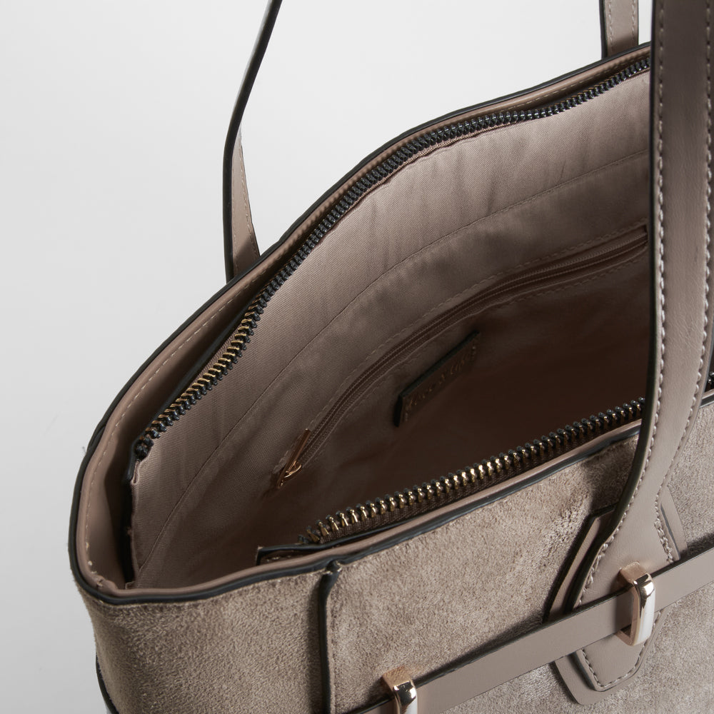 Bolso shopper asas largas beige PICCOLA PIU