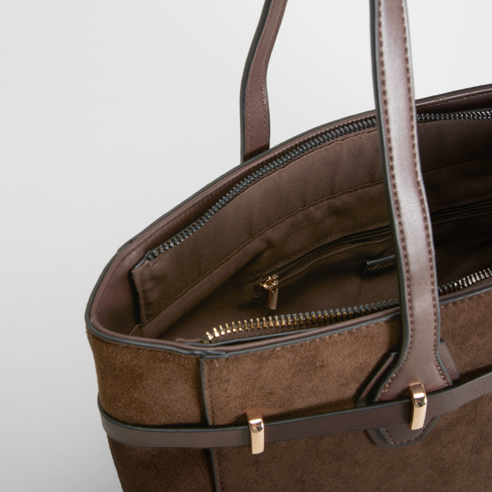 Bolso asa larga marrón elegante PICCOLA PIU