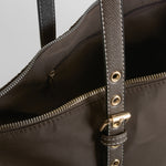 Bolso shopper nylon asa larga marrón PICCOLA PIU