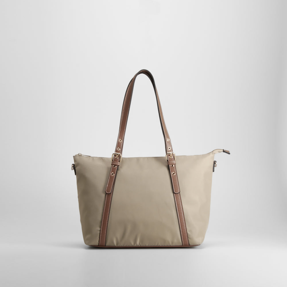 Bolso shopper nylon beige PICCOLA PIU