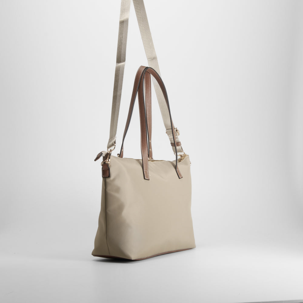 Bolso shopper nylon beige PICCOLA PIU