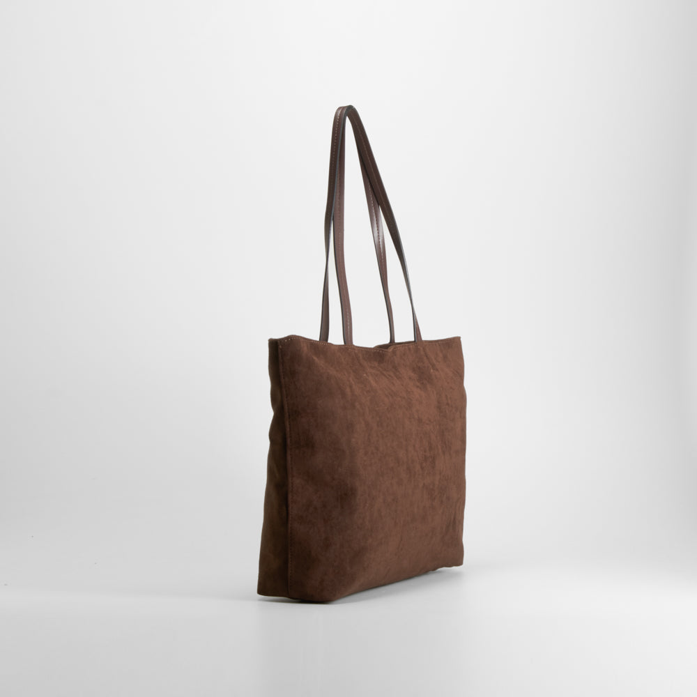 Bolso shopper marron asa larga PICCOLA PIU