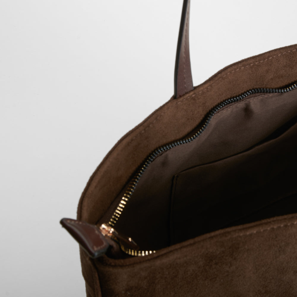 Bolso shopper marron asa larga PICCOLA PIU