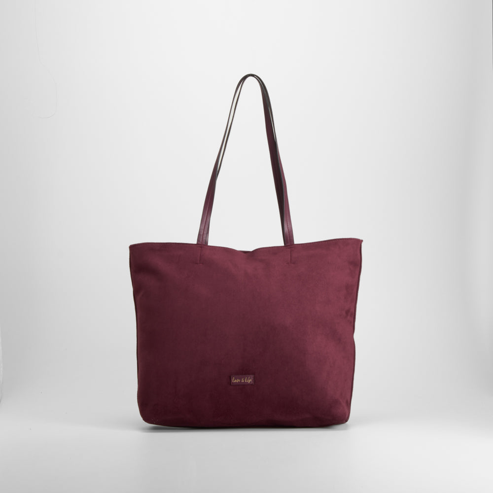 Bolso shopper antelina rojo PICCOLA PIU