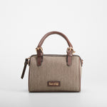 Bolso mano textil marrón Piccola Piu