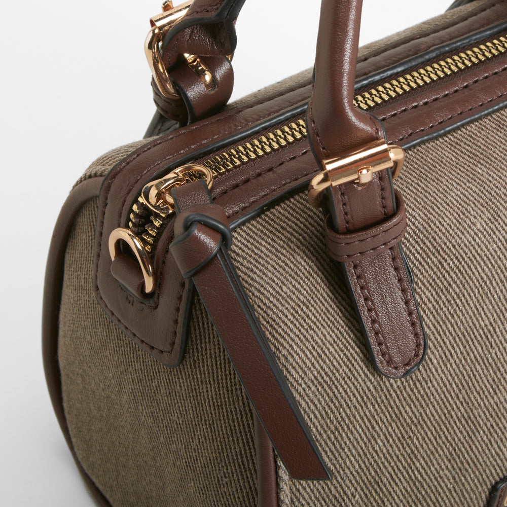 Bolso mano textil marrón Piccola Piu