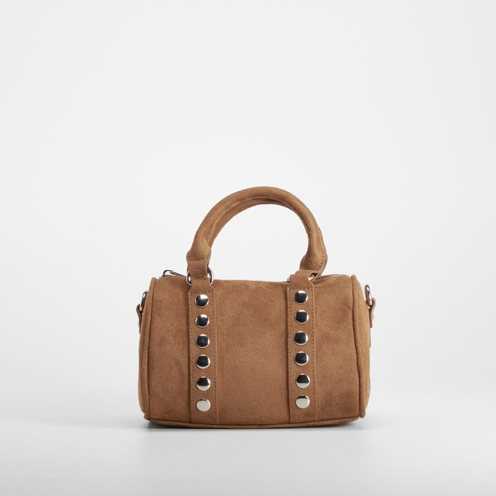 Bolso efecto ante tachuelas marrón PICCOLA PIU