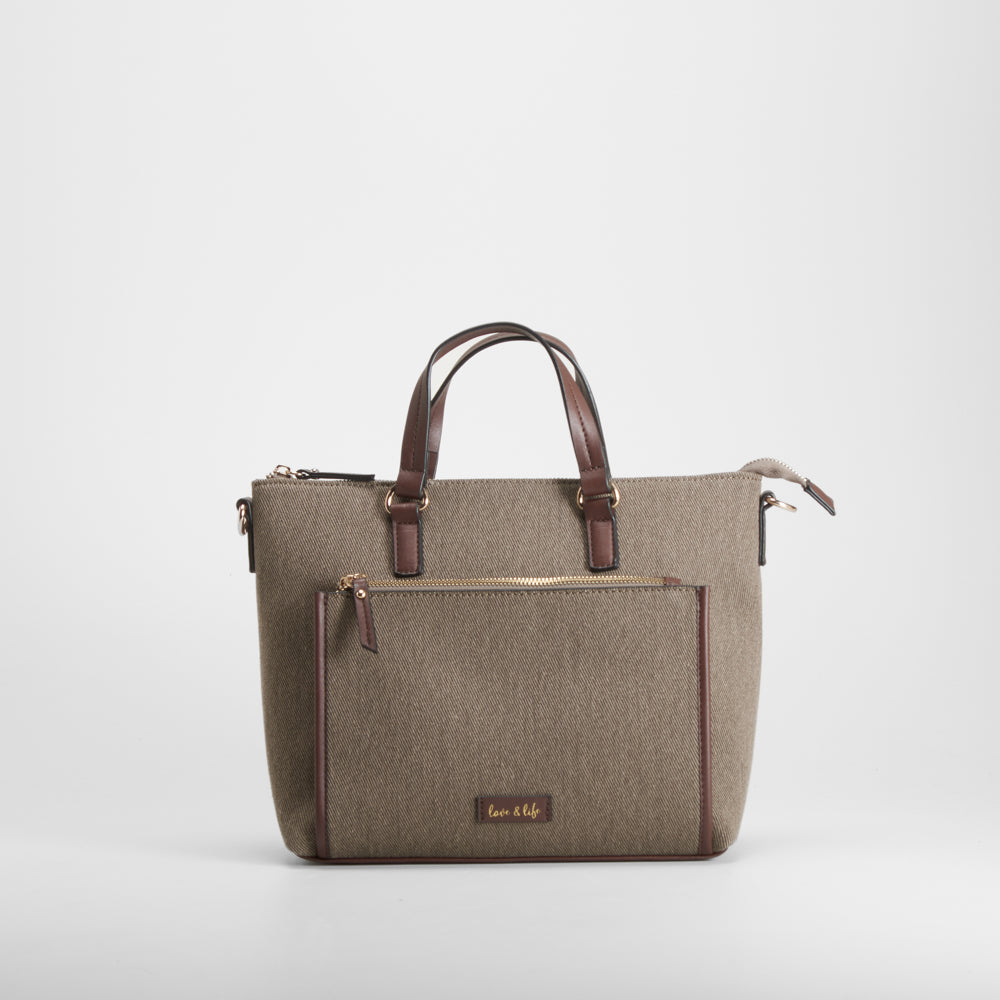 Bolso asa corta marron PICCOLA PIU