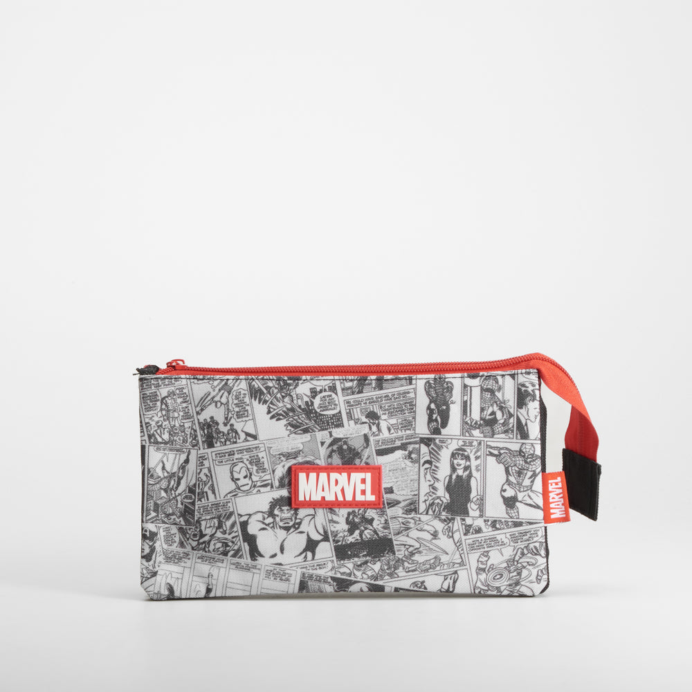 Estuche triple diseño cómic gris MARVEL