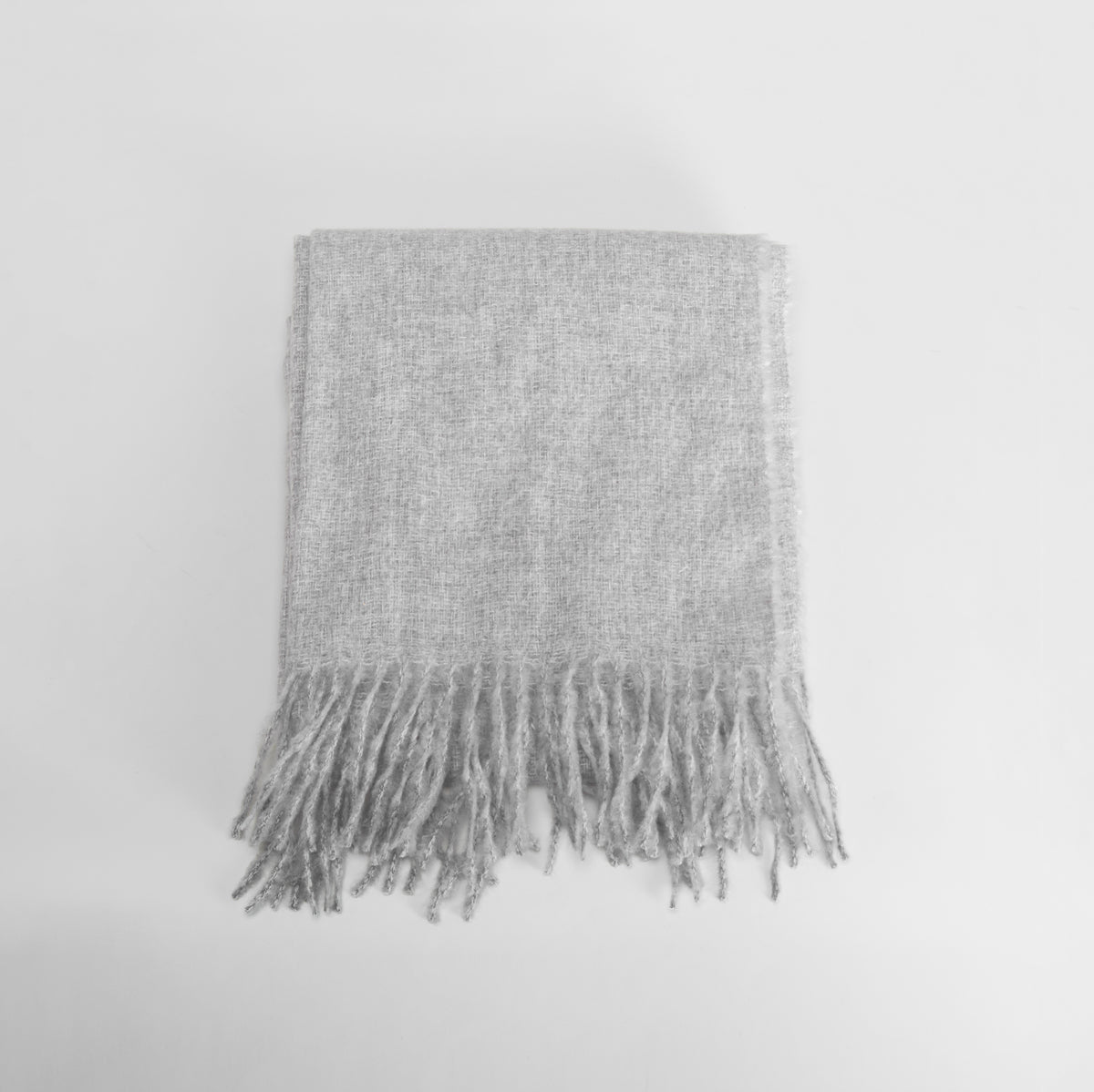 Bufanda con flecos jaspeado gris MERKAL