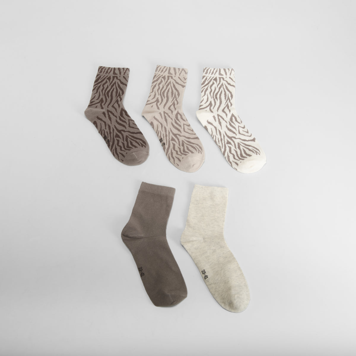 Pack 5 calcetines animal print marrón MERKAL