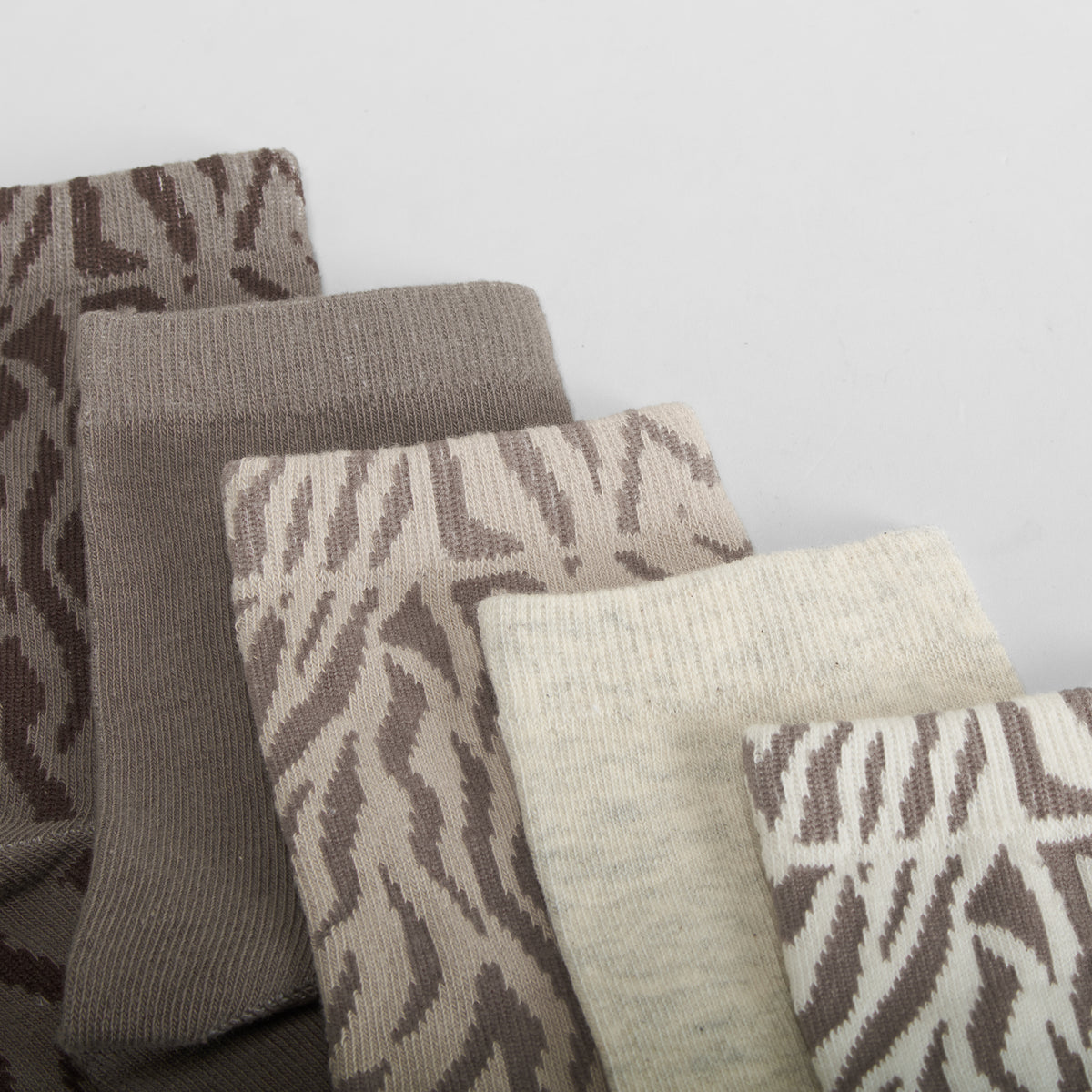 Pack 5 calcetines animal print marrón MERKAL