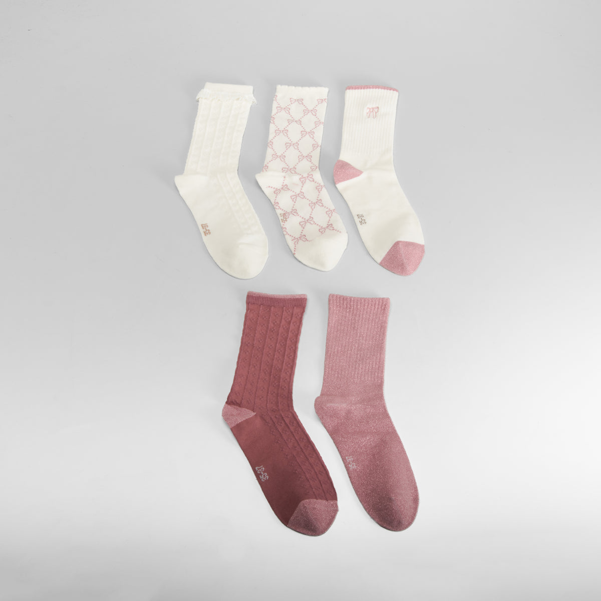 Pack 5 calcetines lazo bordado multicolor MERKAL