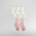 Pack 5 calcetines strass blanco y rosa MERKAL