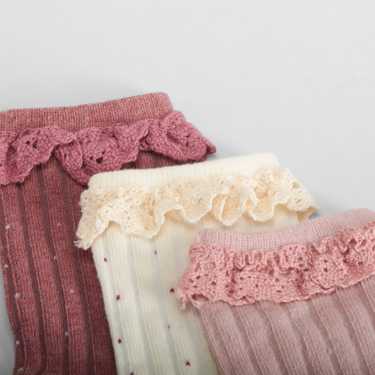 Pack 3 calcetines volantes multicolor rosa MERKAL