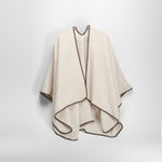 Poncho ribete contraste color beige PICCOLA PIU