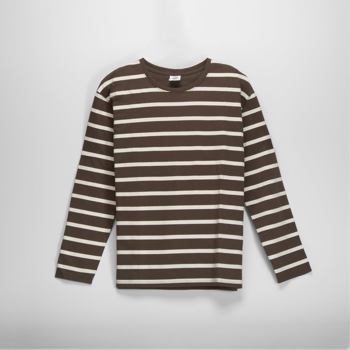 Camiseta manga larga rayas marrón NYC