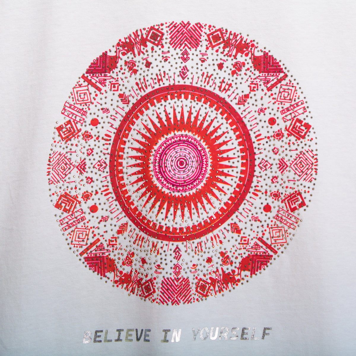 Camiseta blanca manga corta mandala PICCOLA PIU