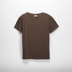 Camiseta manga corta tachas marrón PICCOLA PIU