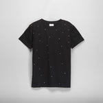 Camiseta manga corta tachas negra PICCOLA PIU