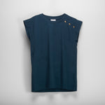 Camiseta botones hombro azul PICCOLA PIU