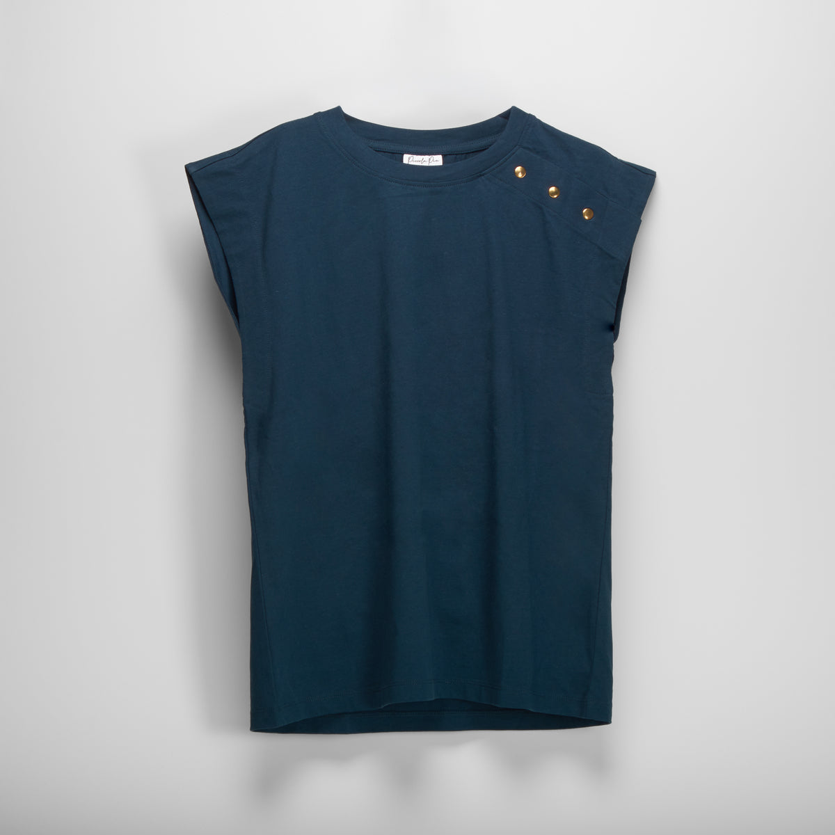 Camiseta botones hombro azul PICCOLA PIU