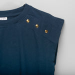 Camiseta botones hombro azul PICCOLA PIU