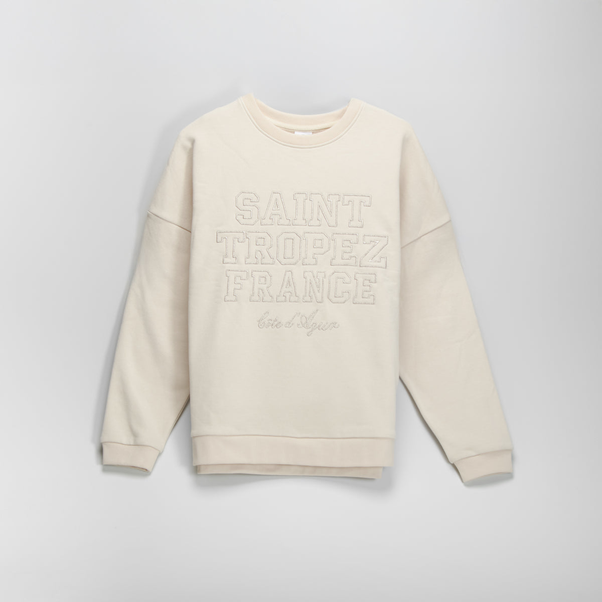 Sudadera cuello redondo beige NYC