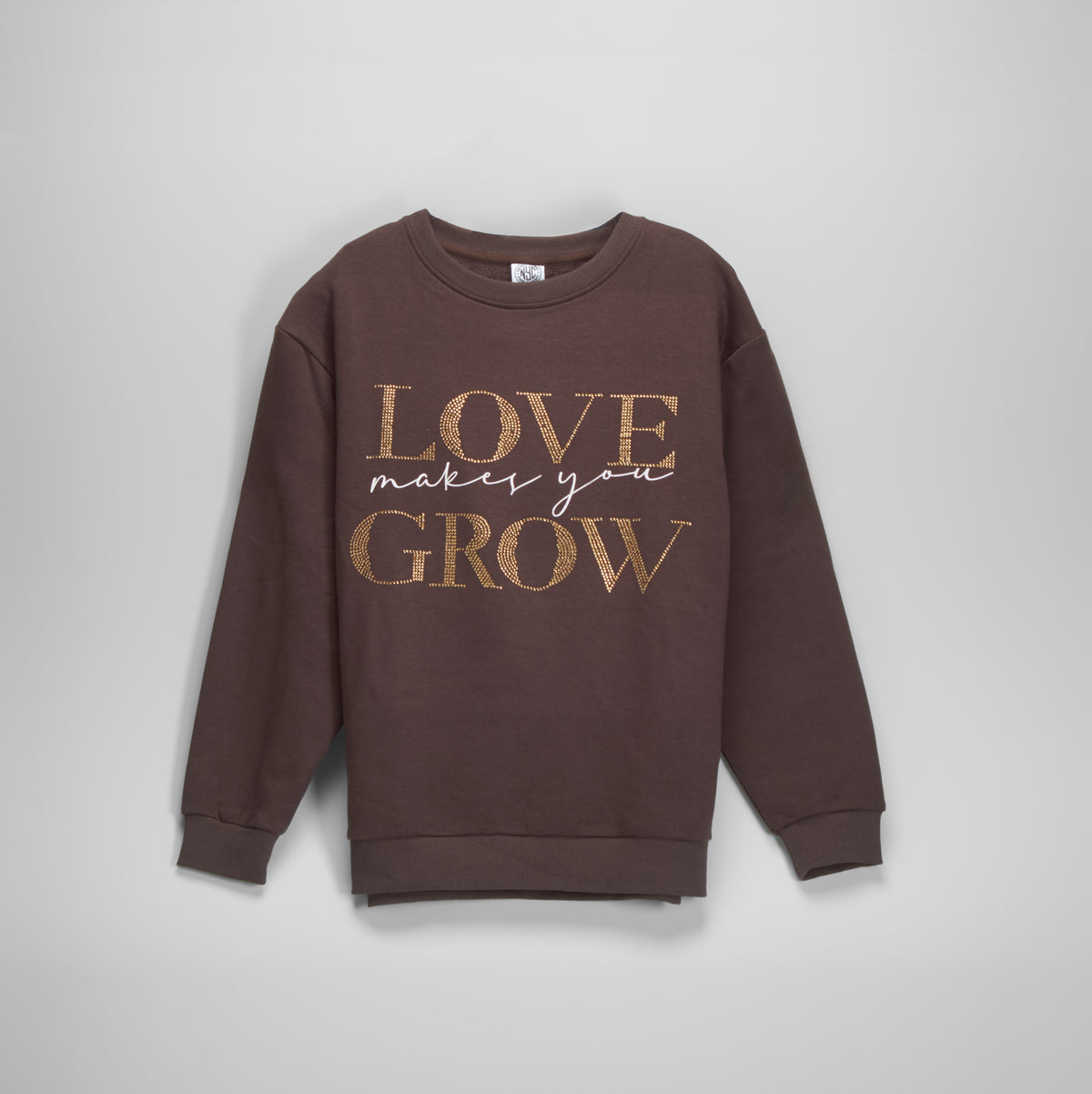 Sudadera love brillante marrón NYC