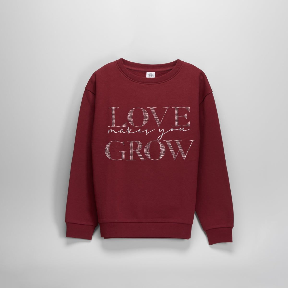 Sudadera texto brillante granate NYC