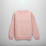 Sudadera cuello redondo con pedrería rosa NYC