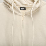 Sudadera capucha cierre cremallera beige UTWO
