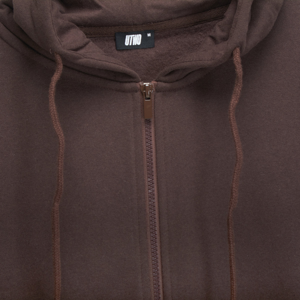 Sudadera capucha cierre cremallera marón UTWO