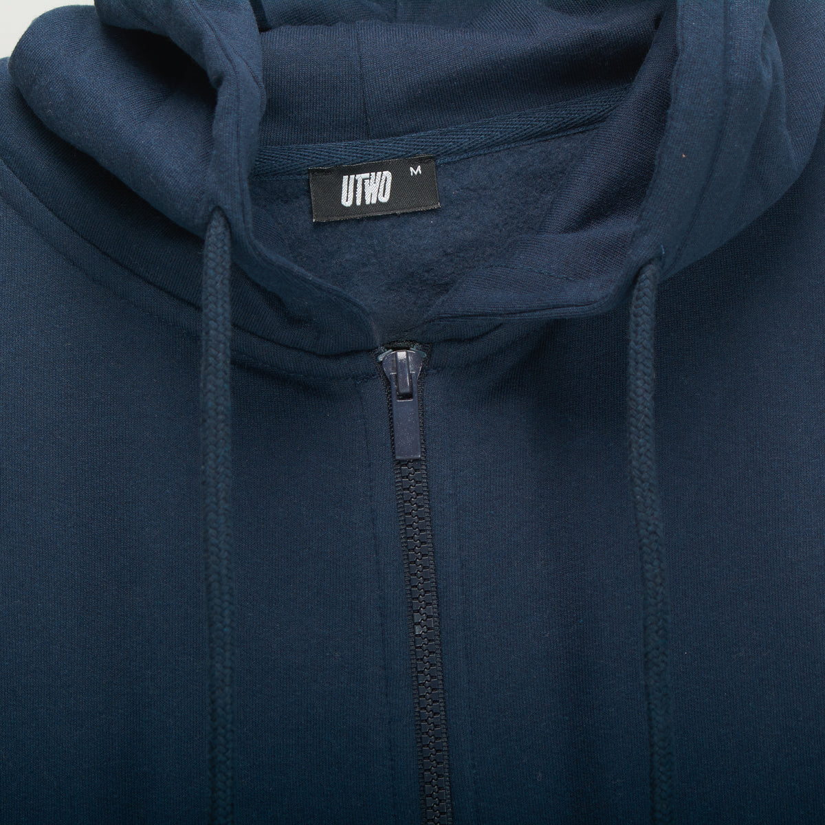 Sudadera capucha y cremallara azul UTWO