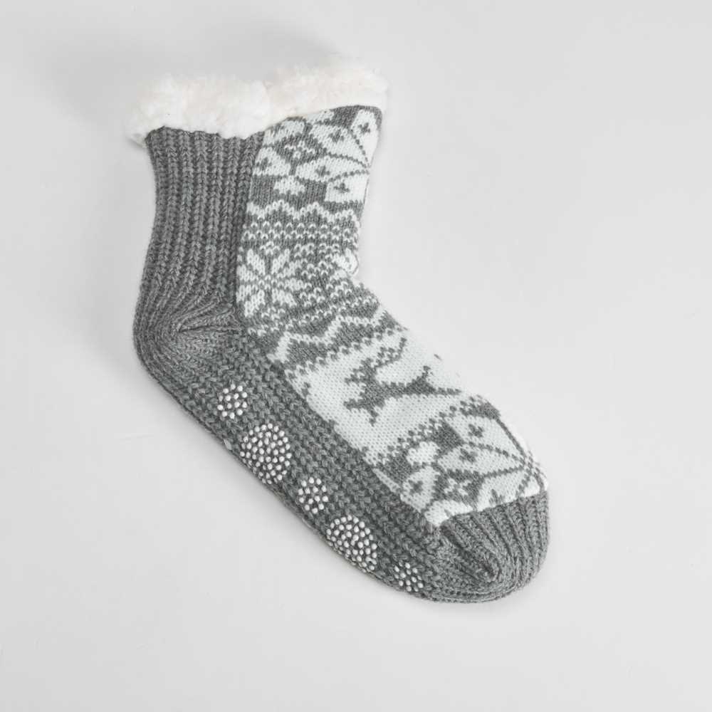 Bota calcetín antideslizante gris mujer - Talla: 35-37