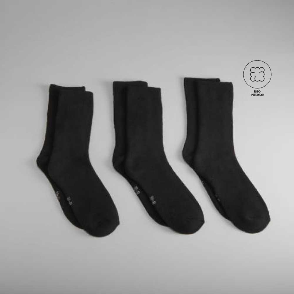 Pack x3 media caña rizo MKL - Color: NEGRO