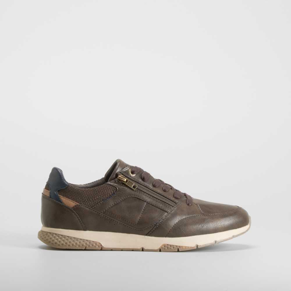 Deportiva urbana cremallera marrón COMFEET - Talla: 46