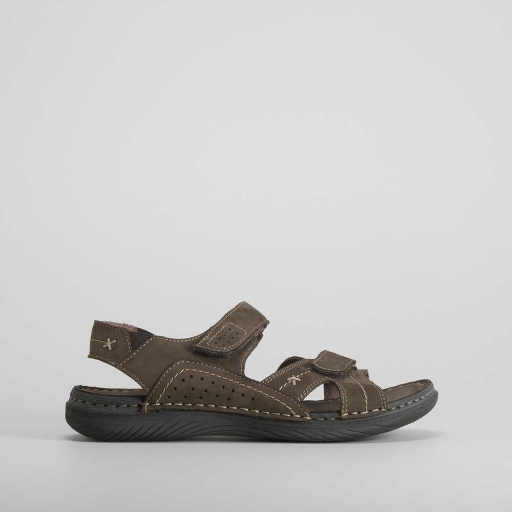 Sandalia deportiva de piel marrón WALK & FLY - Talla: 45