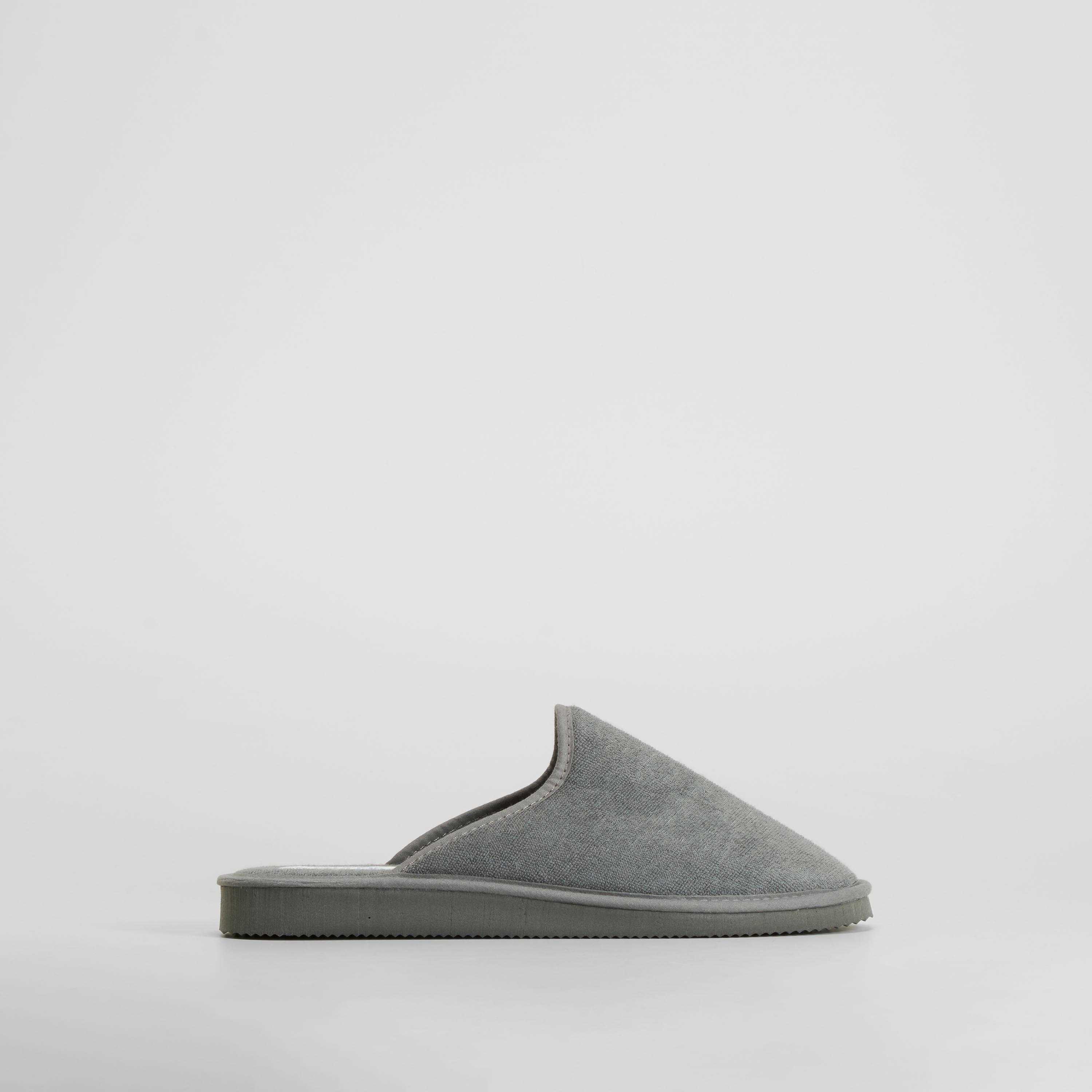 Zapatilla de casa abierta rizo gris OLYNE - Talla: 45
