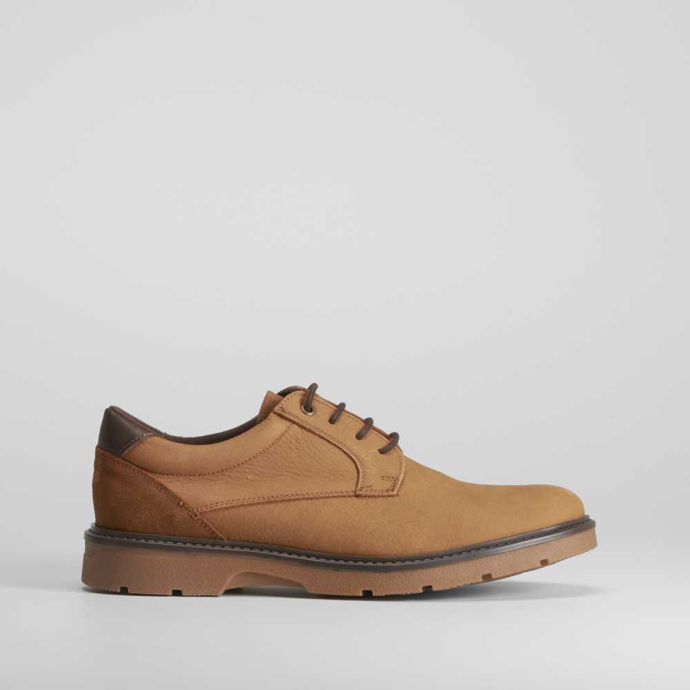 Zapato Blucher camel de piel casual SENDA ROAD - Talla: 43