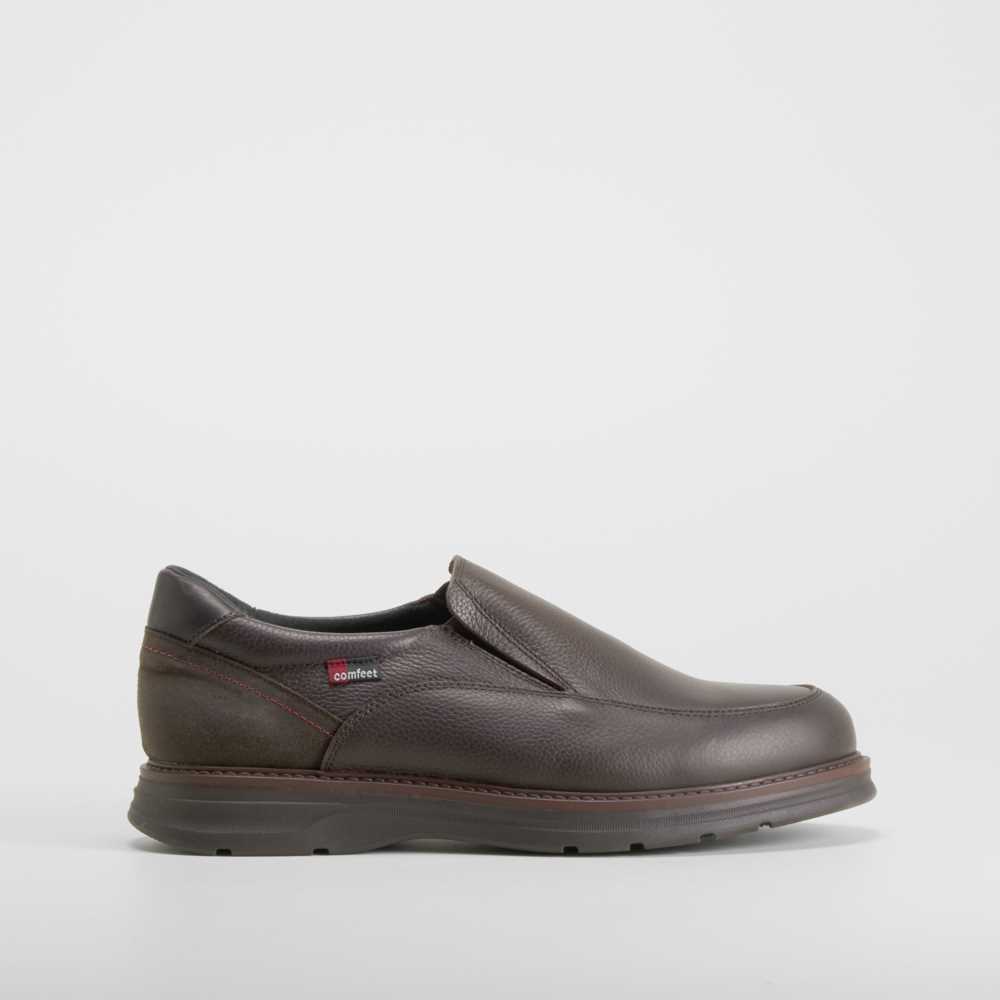 Zapato slip on piel marrón COMFEET - Talla: 46