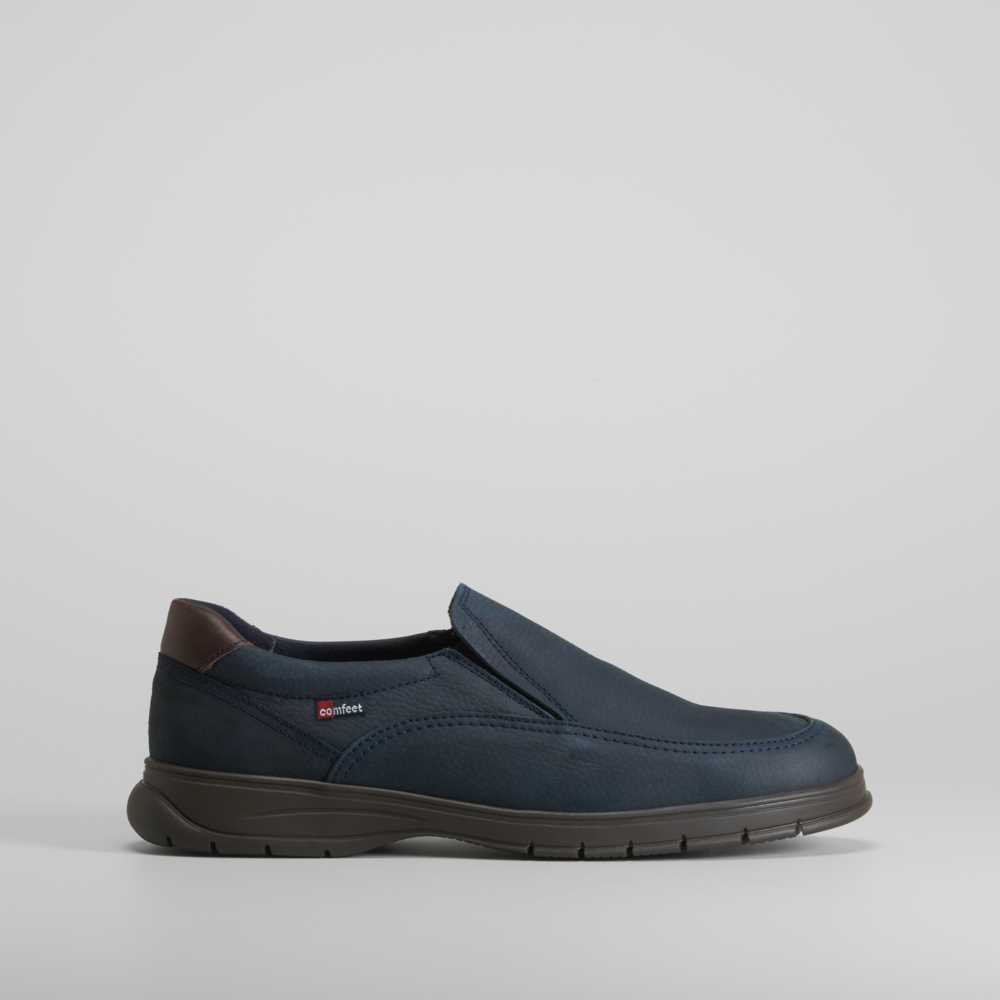 Zapato slip on casual azul de piel COMFEET - Talla: 45