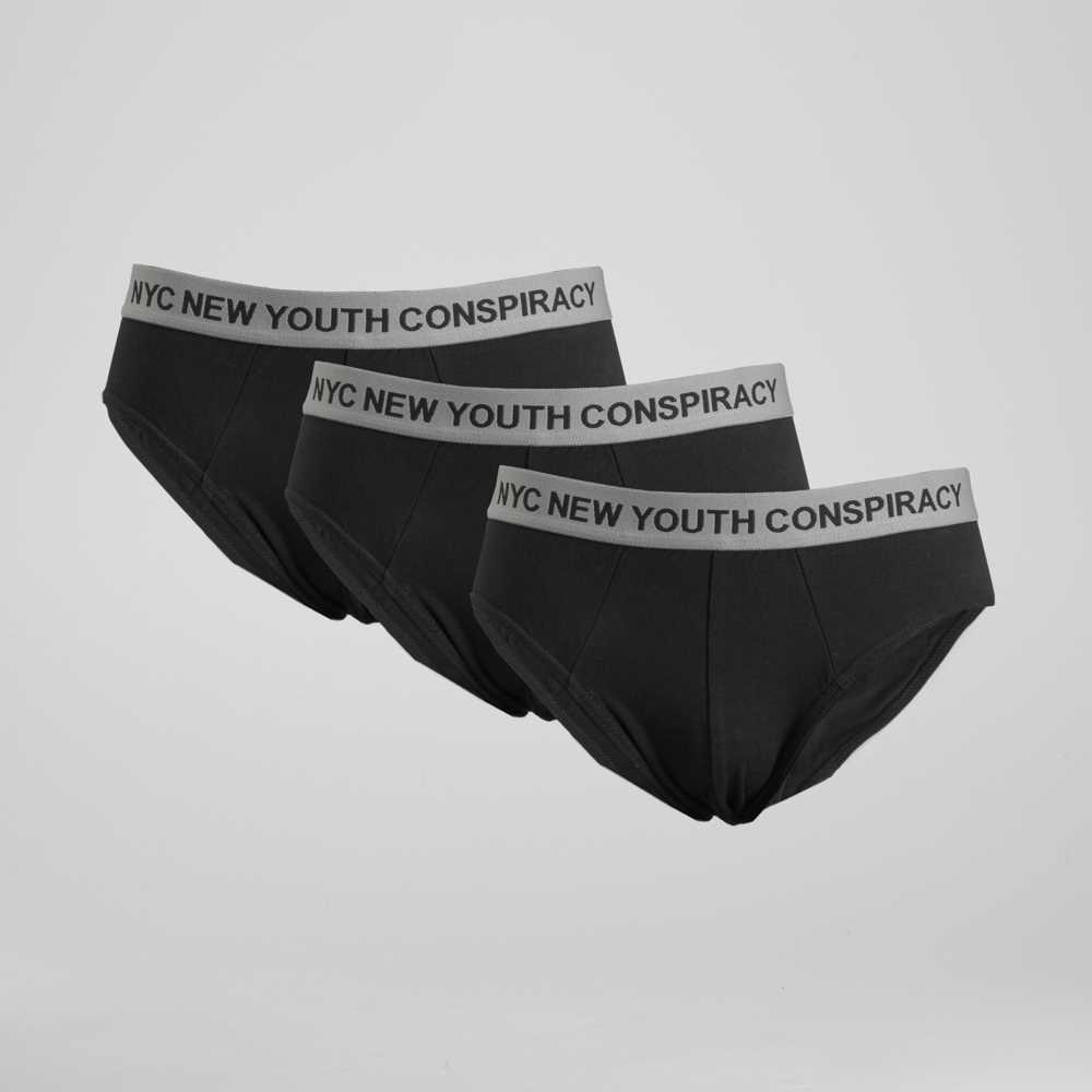 Pack x3 slips hombre negro gris - Color: NEGRO