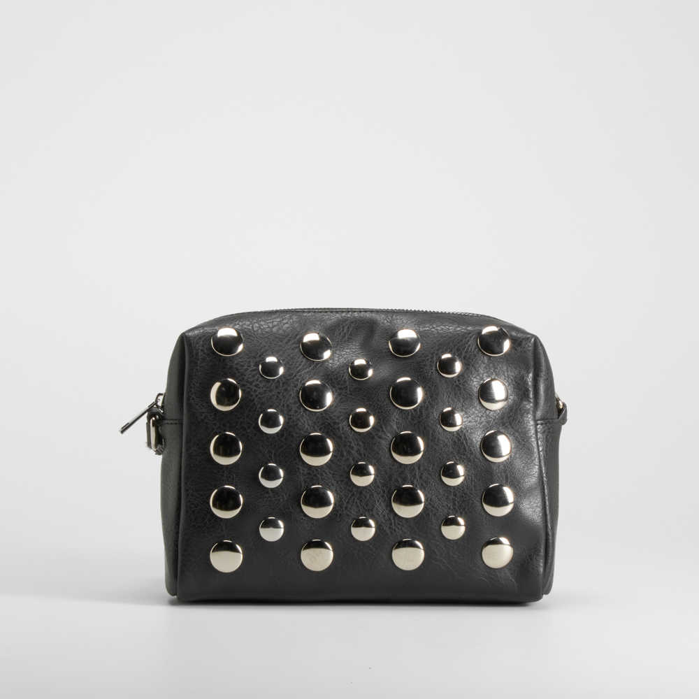 Bolso bandolera remaches negro NYC - Color: NEGRO