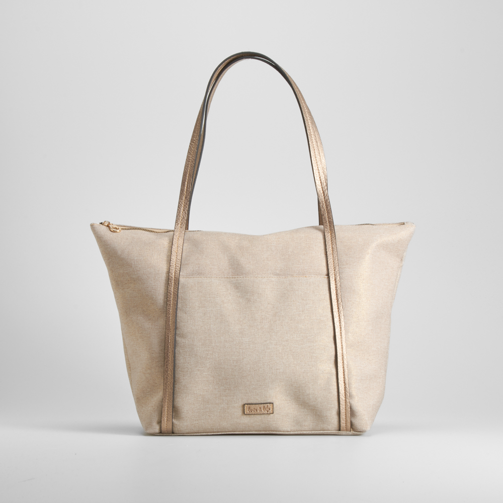 Bolso shopper metalizado oro PICCOLA PIU - Color: ORO