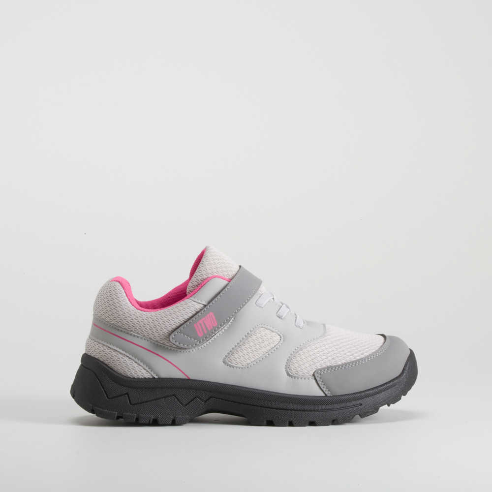 Deportiva trekking juvenil gris y rosa UTWO - Talla: 32